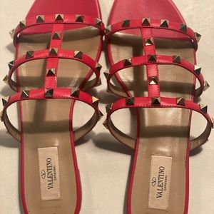 Red Valentino Leather Sandals, Size 38